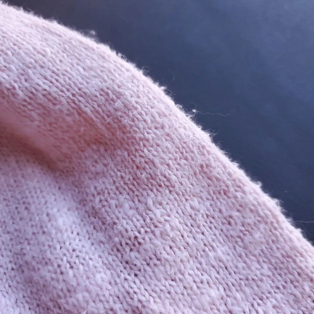 Lulu B Pink Roll Neck Sweater Womens XL 100% Cotton Asymmetrical Button Back